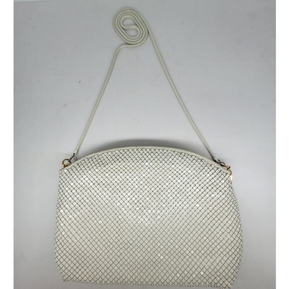 La Regale Vintage 70s Off White Mesh Chainmail Omega Chain Crossbody Bag Handbag - Picture 5 of 11